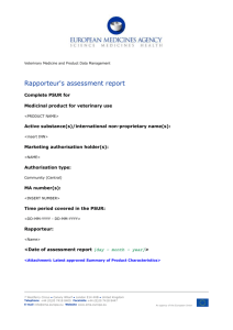 PSUR Assessment Report template for use by the European