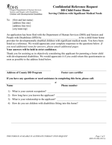 Child Foster Home - Oregon DHS Applications home