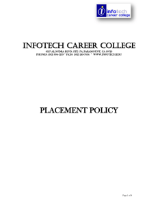 Placement Policy - Infotech Career College