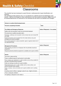 Safety Inspection Checklist Classrooms