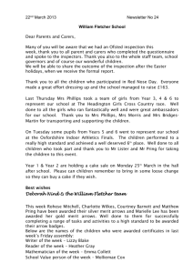 Newsletter 22nd March 2013 - William Fletcher Primary School