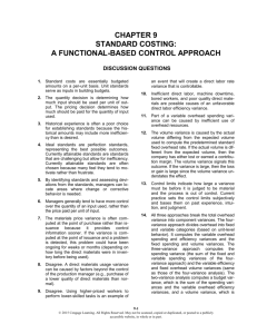 Standard Costing: A Functional-Based Control Approach