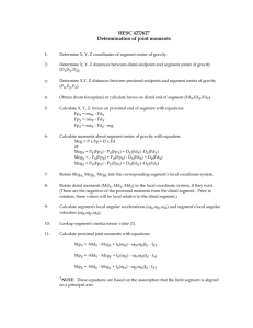 HESC 427/627 Determination of joint moments 1: Determine X, Y, Z