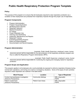 program template respiratory protection clinic health studylib