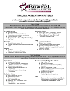 Trauma Team Activation Criteria Eastern Idaho Regional