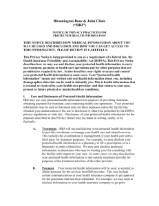 Privacy Notice (HIPAA) - Bloomington Bone & Joint Clinic