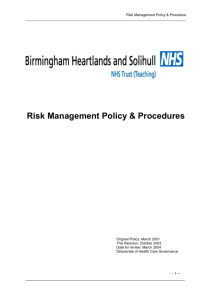 Risk Management Policy & Procedure