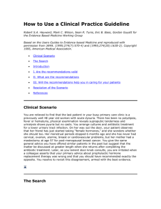How to Use a Clinical Practice Guideline
