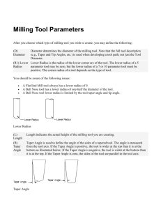 Milling Tool Parameters Documentation