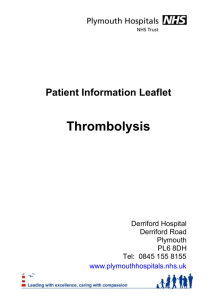 Thrombolysis - Plymouth Hospitals
