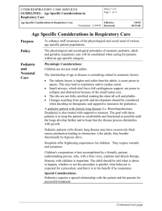 Age Specific Considerations in Respiratory Care