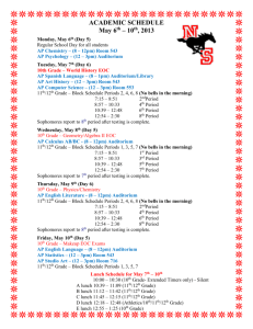 10th Grade District Assessment Schedule