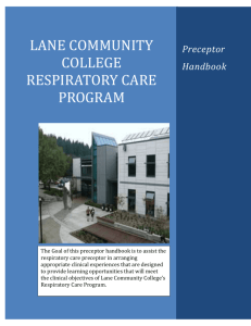 Lane Community College Respiratory Care Program