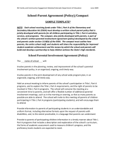 School-Parent Agreement (Policy)/Compact
