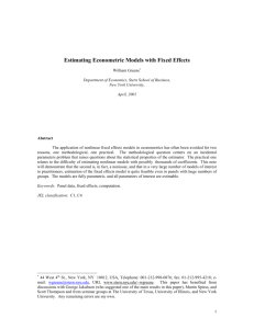 Estimating Econometric Models with Fixed Effects