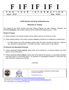 07/04 - DCFS Alchol and Drug Testing Services