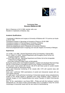 Curriculum Vitae Giovanni Malferrari MD Born in Piacenza on 30