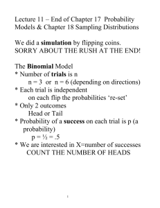 Lecture 11 - Chapter 17 Probability Models