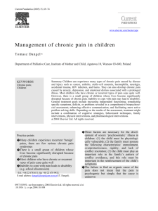 Management of chronic pain in childrenCurrPed1-05