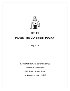 Parent Involvement Plan - Lackawanna City School District