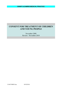 Consent for Treatment of Children and Young People