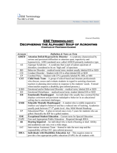ESE Terminology - Teacher Bleacher