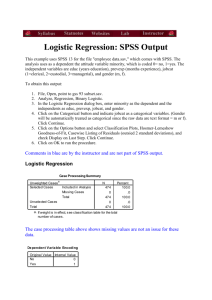 Logistic Regression: SPSS Output