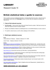 British statistical data: a guide to sources