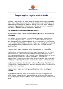 Guide to Psychometric Tests