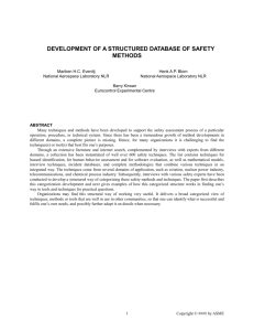 Development of a structured database of safety methods
