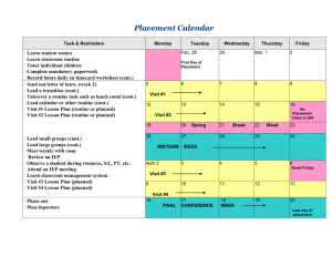 Placement Calendar