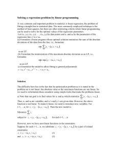 Solving a regression problem by linear programming