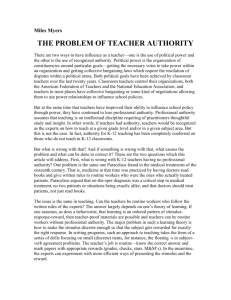 The Problem of Teacher Authority