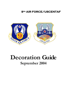 9th AIR FORCE/USCENTAF Decoration Guide
