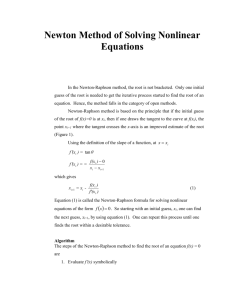 Newton Raphson Method Text Book Notes: Nonlinear Equations