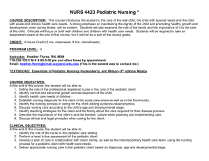 NURS 4423 Pediatric Nursing - Wayland Baptist University