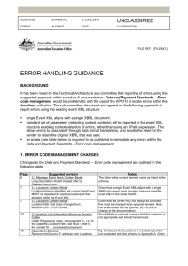 Error Response Guidance Note
