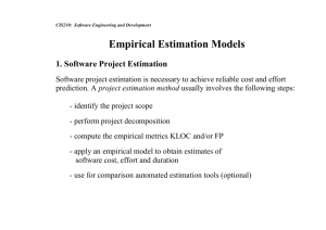 Empirical Estimation Models