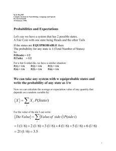 Probabilities and Expectations
