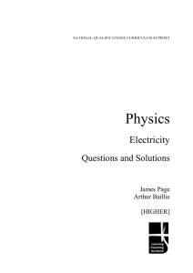 Higher Physics: Electricity questions