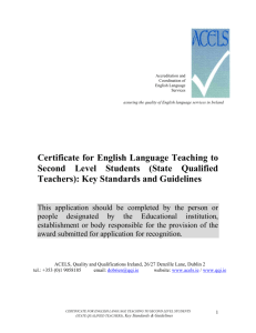 certificate for the teaching of english as a foreign language to