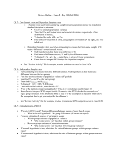 Review Outline – Exam 2 – Psy 340 - the Department of Psychology