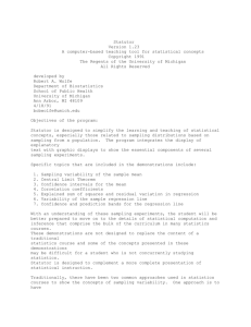 Statutor Version 1.23 A computer-based teaching tool for statistical