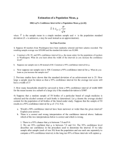 Handout 6 Confidence Interval for Population Mean