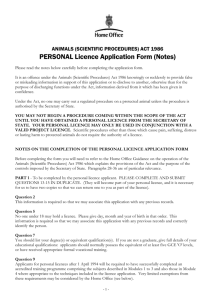 Guidance notes for completion of a personal licence