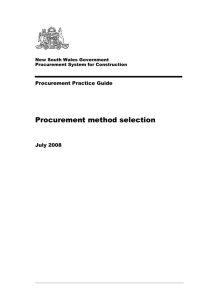Procurement method selection - ProcurePoint