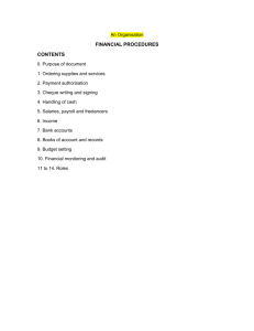 Finance procedures (sample)