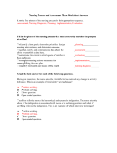 Assessment Worksheet Answers