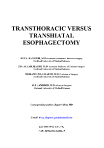 TRANSTHORACIC VERSUS TRANSHIATAL ESOPHAGECTOMY