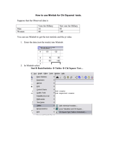How to use Minitab for Chi Squared tests